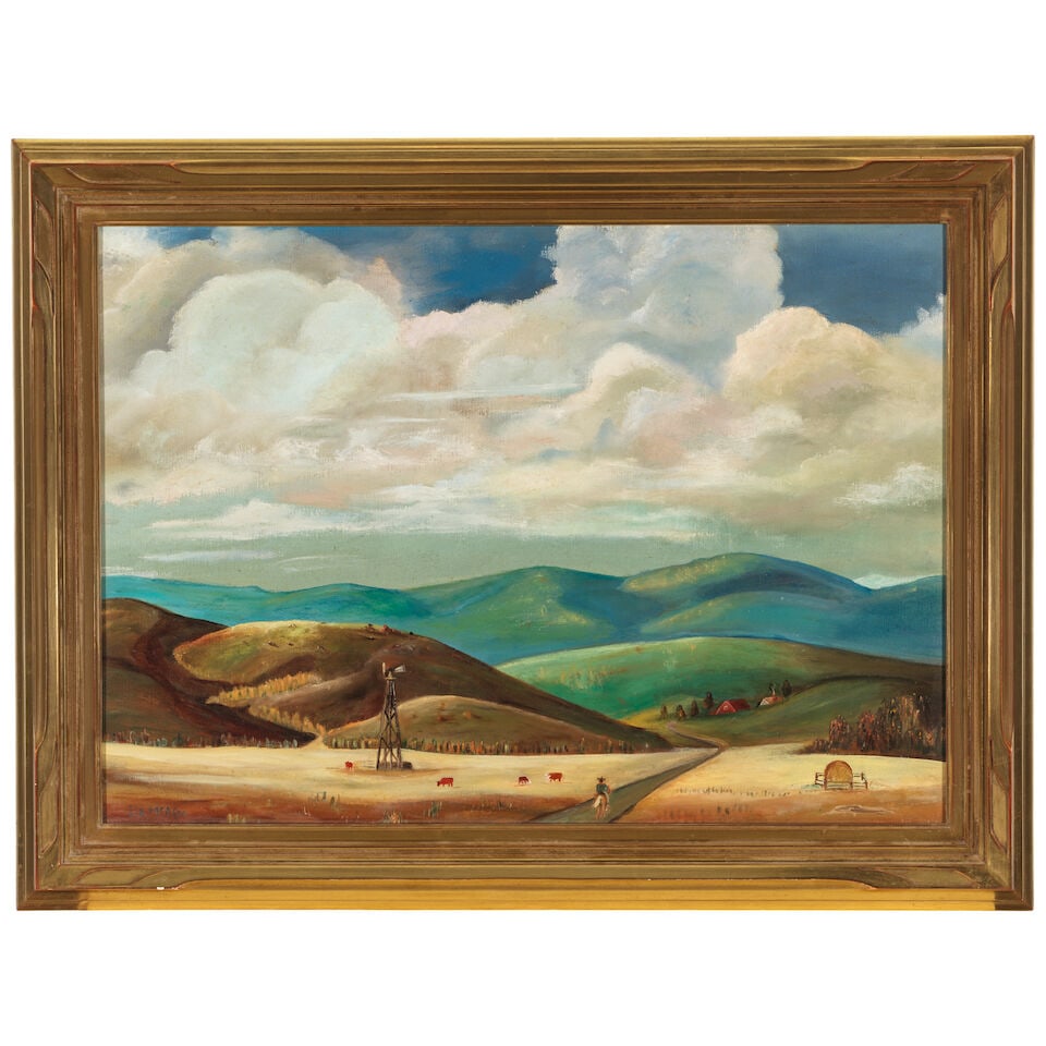 ILA MCAFEE (1897-1995) Western Landscape 20 x 28 in. - 3