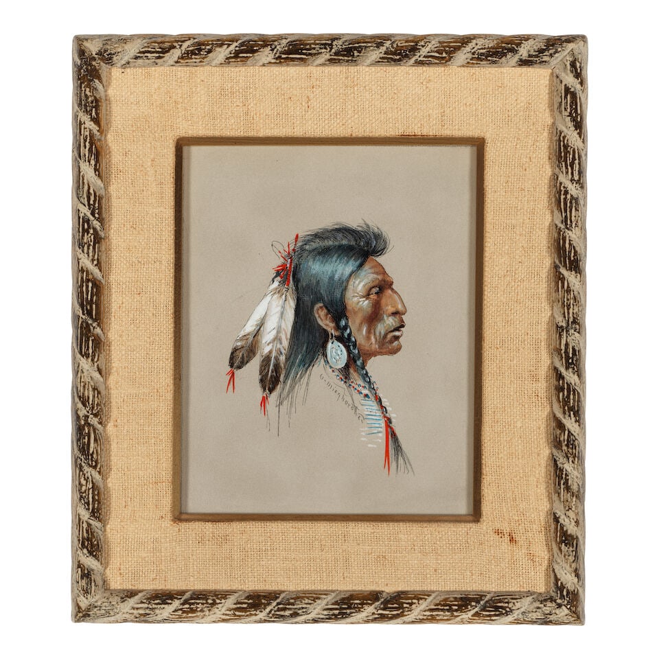 OLAF CARL WIEGHORST (1899-1988) Blackfoot Warrior and Crow Warrior (a group of two) first sight ... - 2