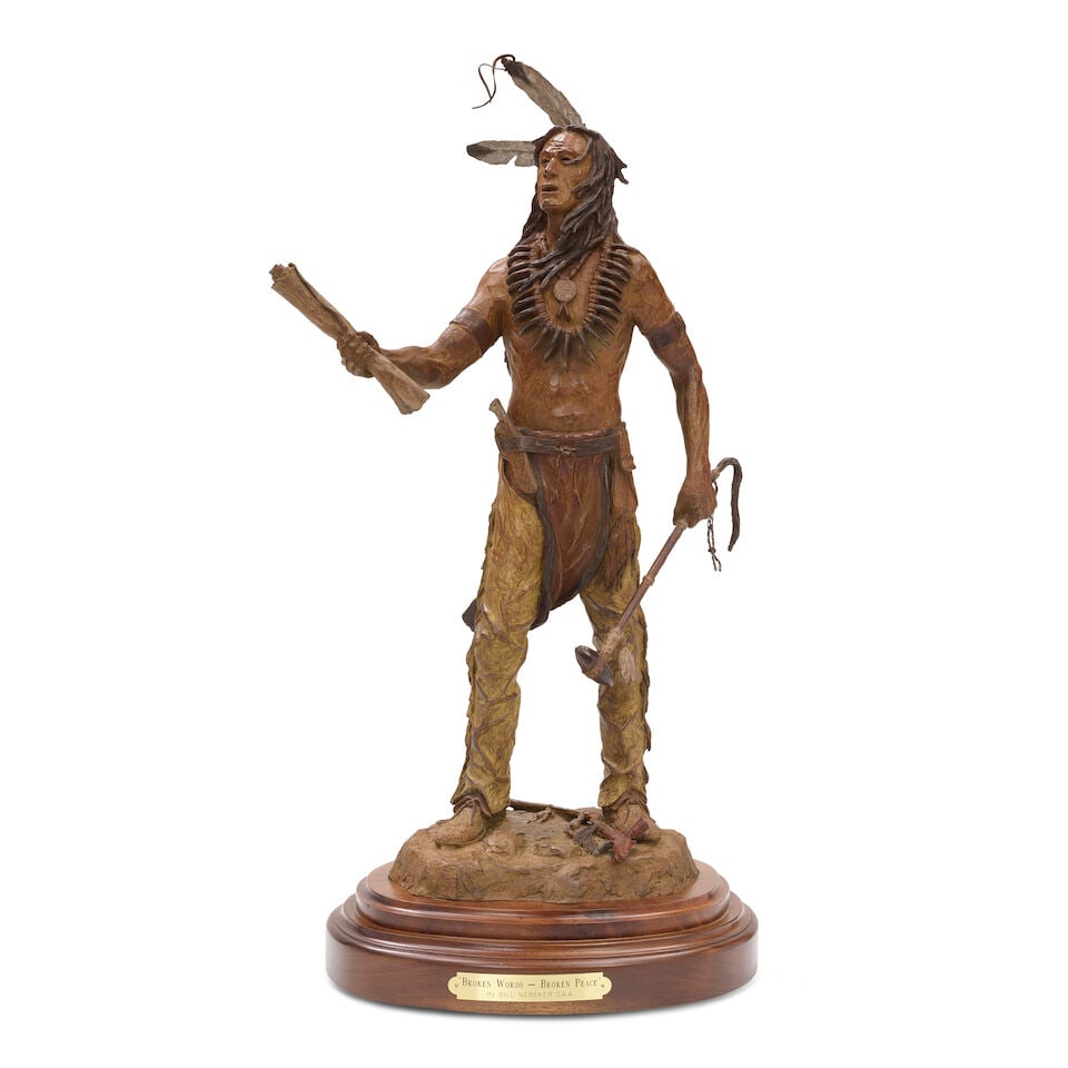 BILL NEBEKER (BORN 1942) Broken Words - Broken Peace 24 1/4 in. high, on a 3 in. high wood base (1 of 5)