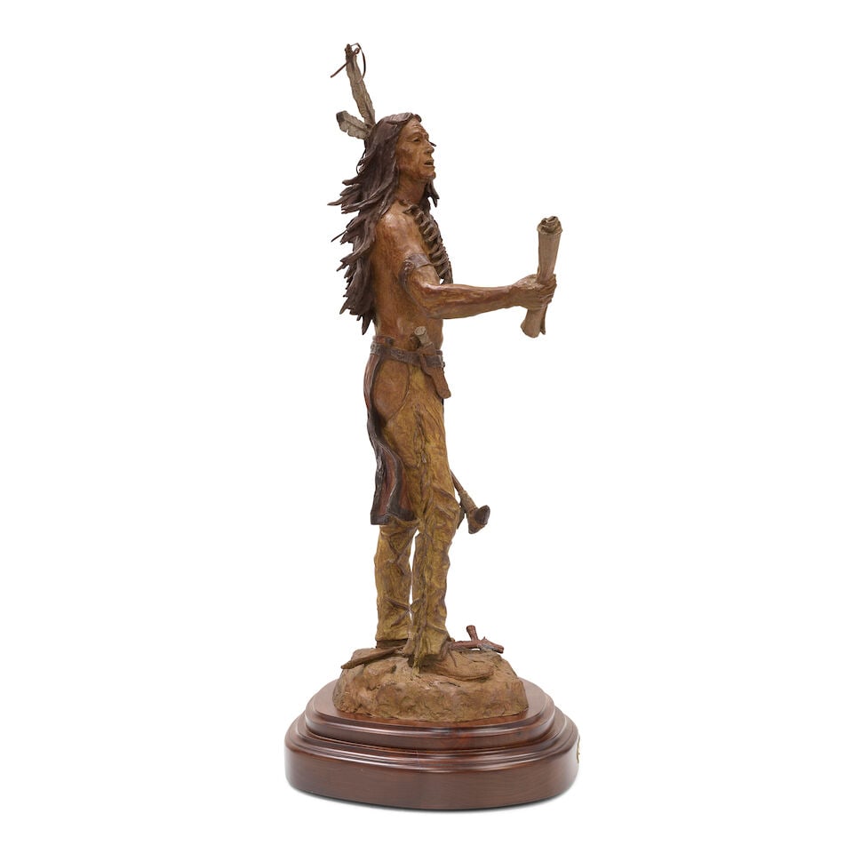 BILL NEBEKER (BORN 1942) Broken Words - Broken Peace 24 1/4 in. high, on a 3 in. high wood base - 4