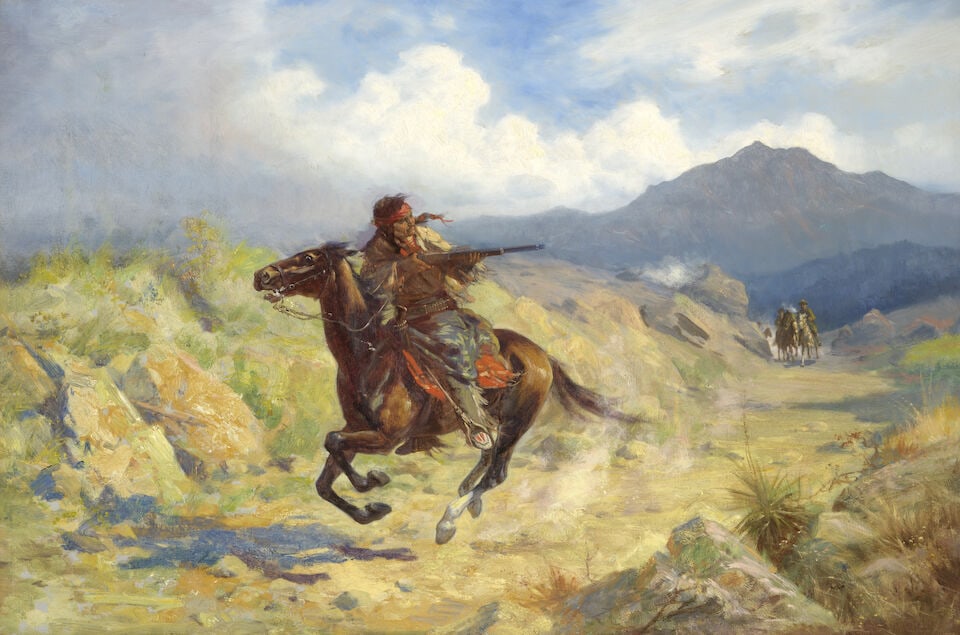 GORDON COUTTS (1875-1937) The Pursuit 24 x 36 in. (1 of 2)