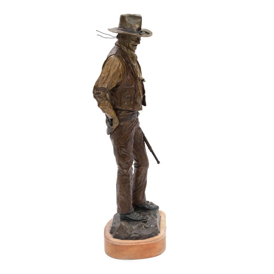 DAVID MANUEL (1940) John Wayne 'American' 27 3/4 in. high, on a 2 1/4 in. high wood base - 3