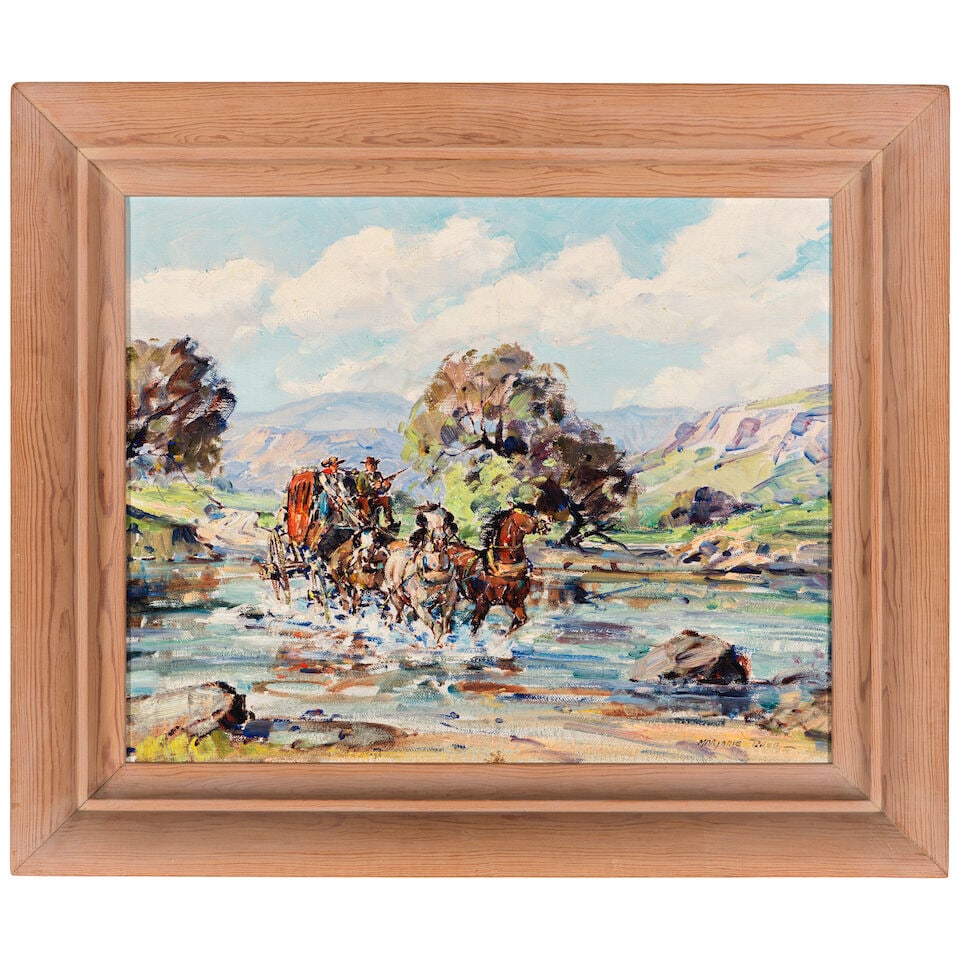 MARJORIE JANE REED (1915-1996) White River Crossing 16 x 20 1/4 in. - 3