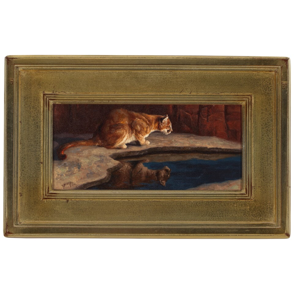 GREG BEECHAM (BORN 1954) Mountain Lion 7 x 15 in. (Painted in 2004.) - 3