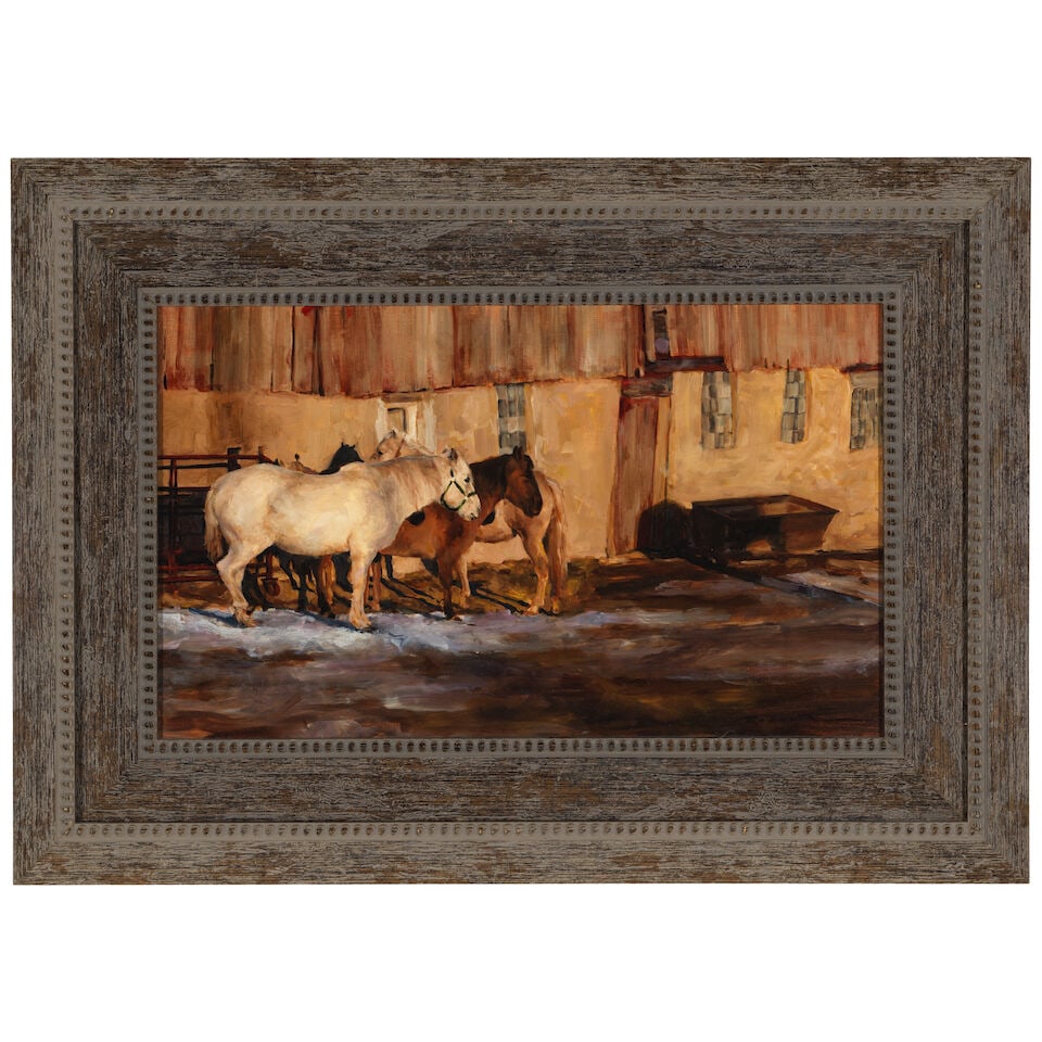 BONITA ROBERTS (born 1947) Dakota Barnyard in Early Spring 14 1/2 x 23 3/4 in. - 3