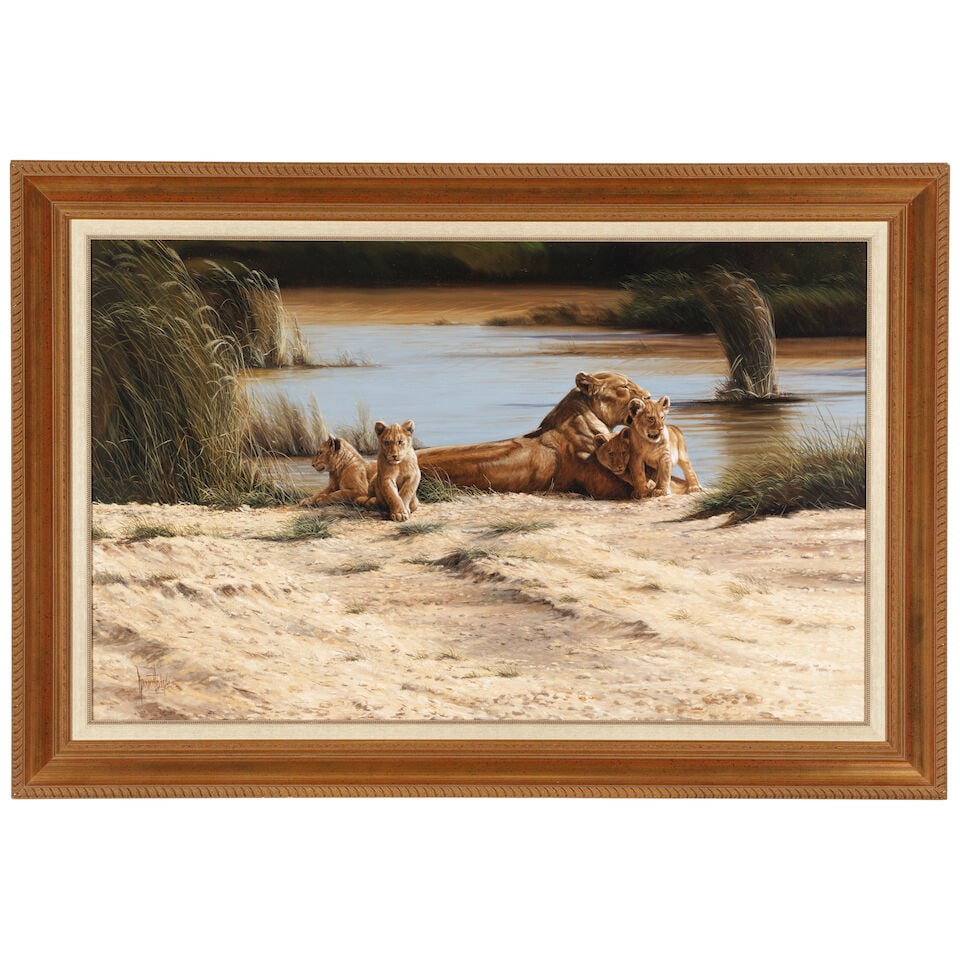 SPENCER HODGE (BORN 1943) The Waterhole 32 x 51 1/4 in. - 3