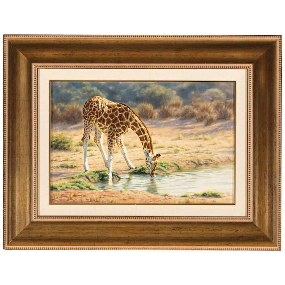 KRYSTII MELAINE (BORN 1963) Drinking Alone, Giraffe 12 x 18 in. (Painted July-August 2000. ) - 3