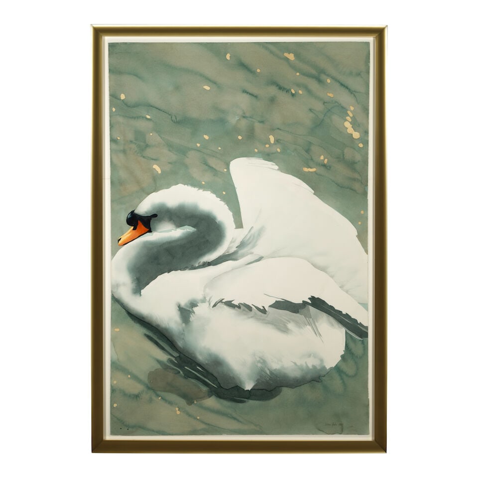 WILLIAM G. GARBE (1948-1989) Untitled (Swan II) sight 59 1/2 x 39 1/2 in. (Executed in 1980.) - 3