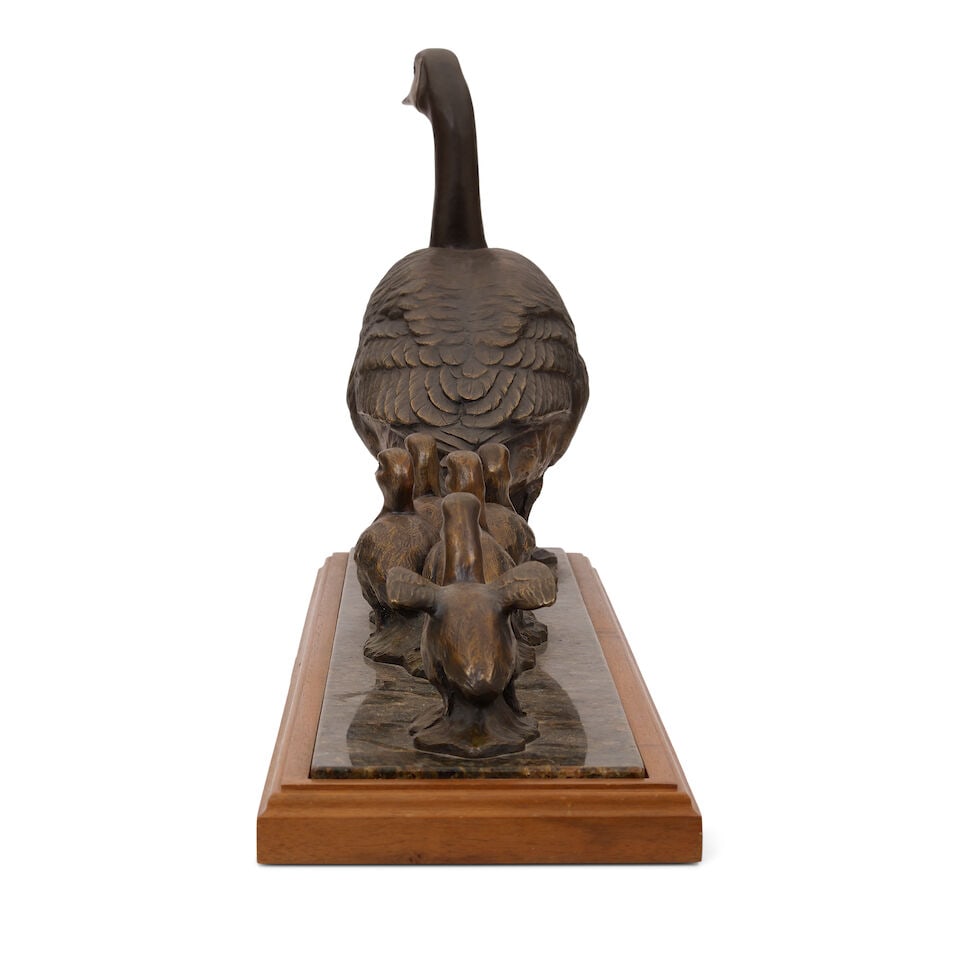 JIM GILMORE (born 1950) Wild Goose Chase 11 3/4 in. high, on a 1 1/4 in. wood base - 2