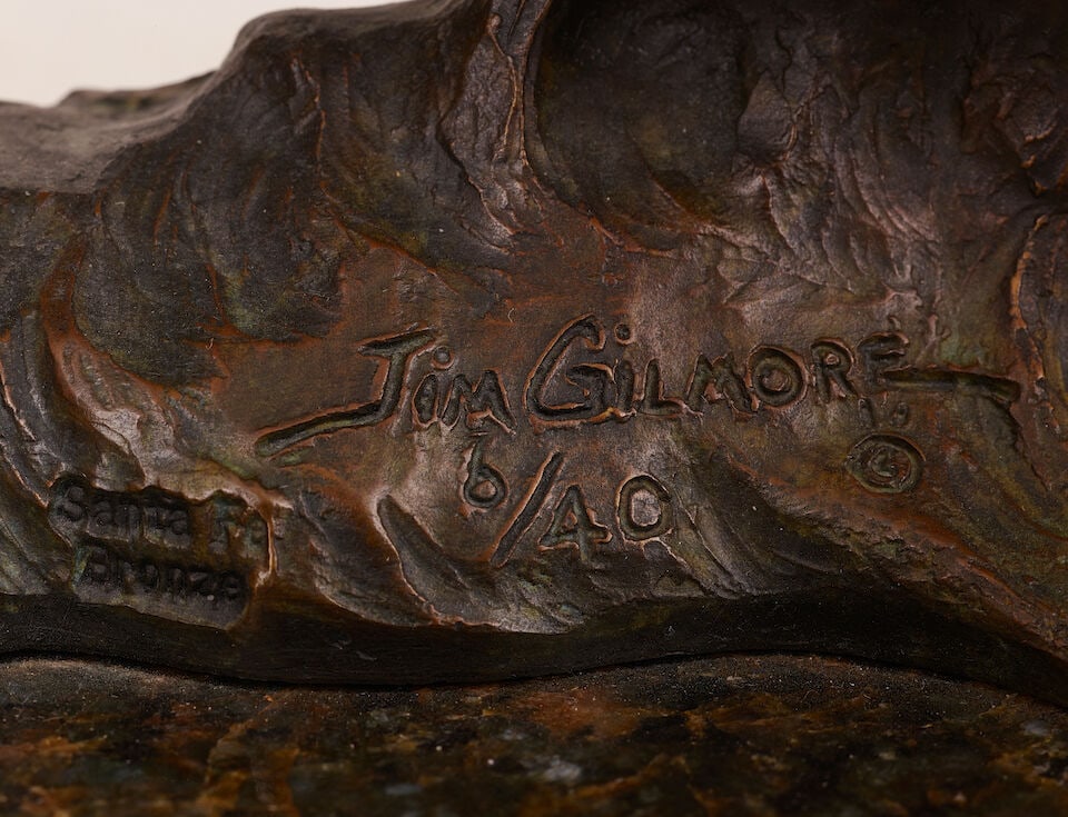 JIM GILMORE (born 1950) Wild Goose Chase 11 3/4 in. high, on a 1 1/4 in. wood base - 5