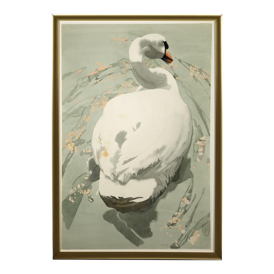 WILLIAM G. GARBE (1948-1989) Untitled (Swan I) sight 59 1/2 x 39 1/2 in. (Executed in 1980.) - 3