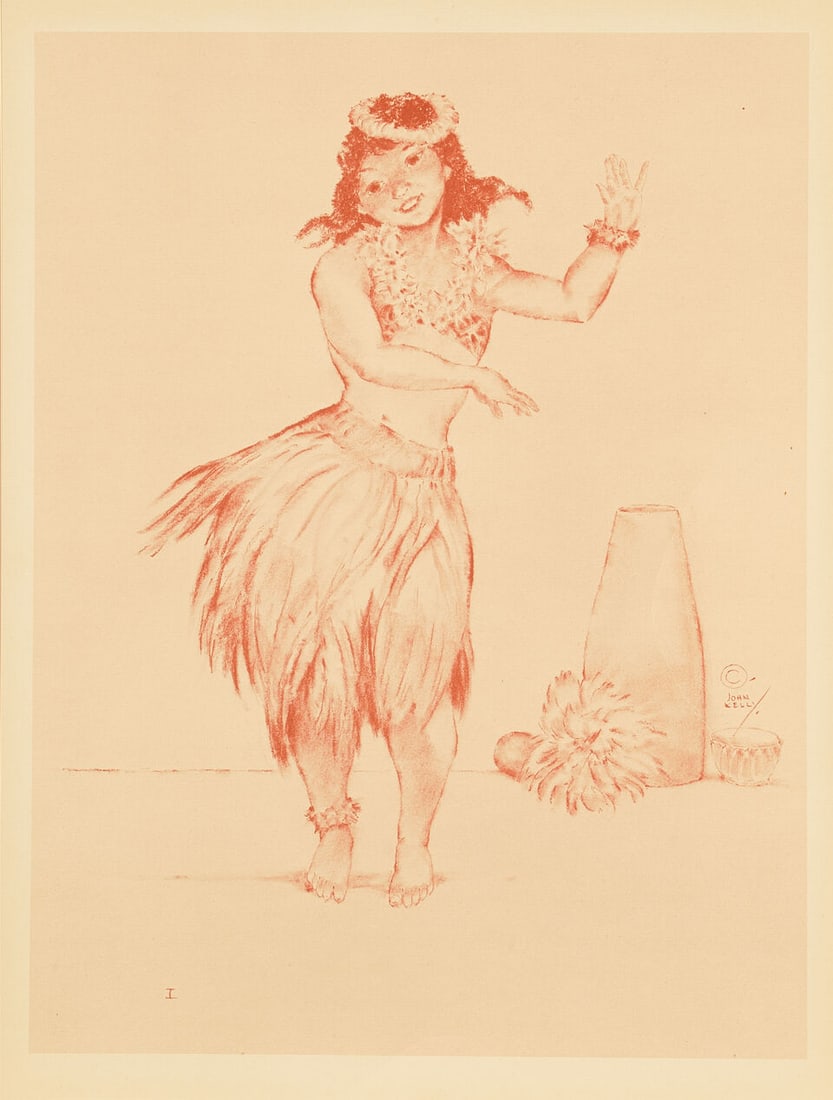 John Melville Kelly (1879-1962); The Hula as seen in Hawaii; (10): John Melville Kelly (1879-1962) The Hula as seen in Hawaii, 1953 The complete portfolio, comprising ten lithographs in colors on wove paper, from the edition of 1000, printed by Honolulu Star-Bulletin