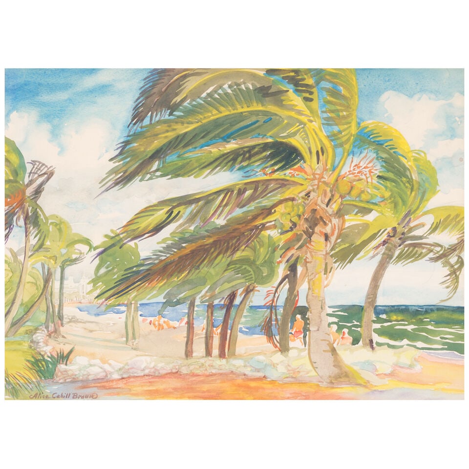 Alice Cahill Braun (1901-1987) Windy Beach sight 13 x 18 in. - 3