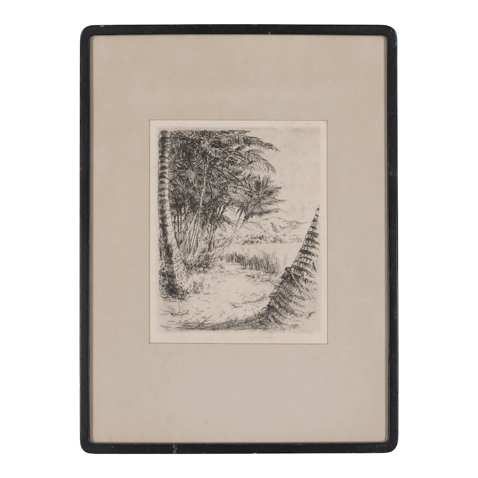 Huc-Mazelet Luquiens (1881-1961); Untitled (Coconut Palms); - 2