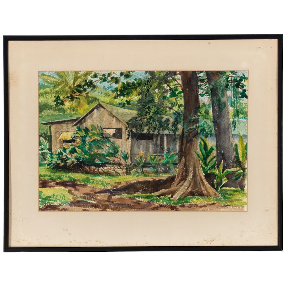 Hope Hayward (1908-2006) Native Home sight 13 1/4 x 20 in. - 3
