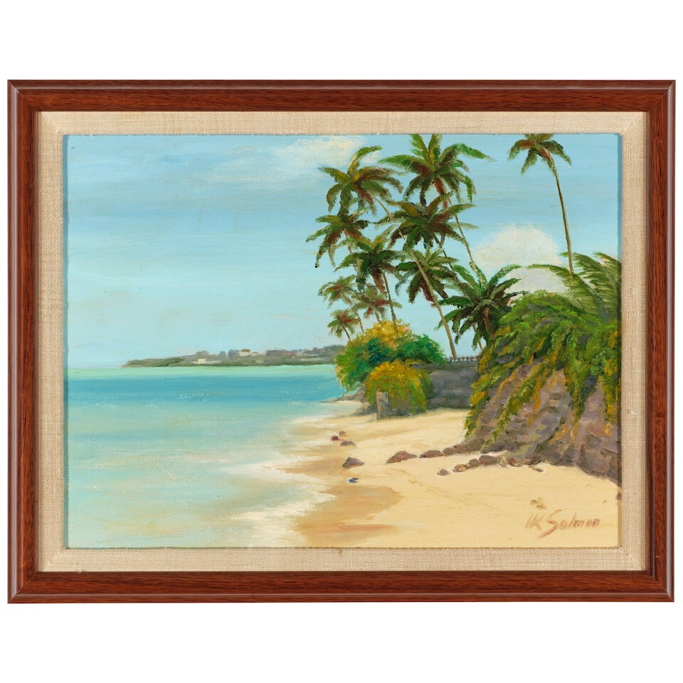 Ingrid Salmon (20th Century) Black Point, Kahala Beach 12 x 16 in. - 3