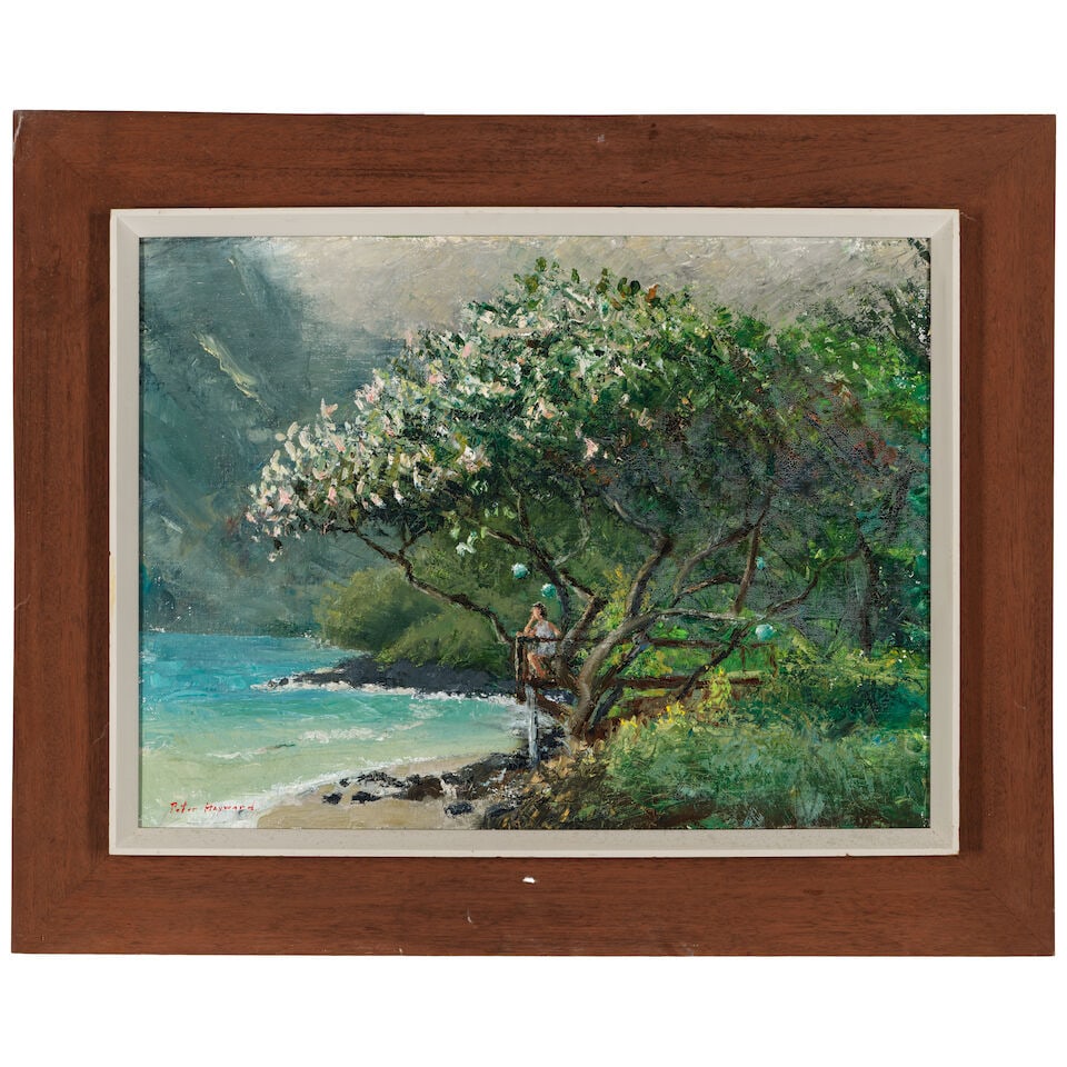 Peter Hayward (1905-1993) Flowering Tree with Seated Woman; Kahaluʻu; Crashing Waves (a gro... - 3