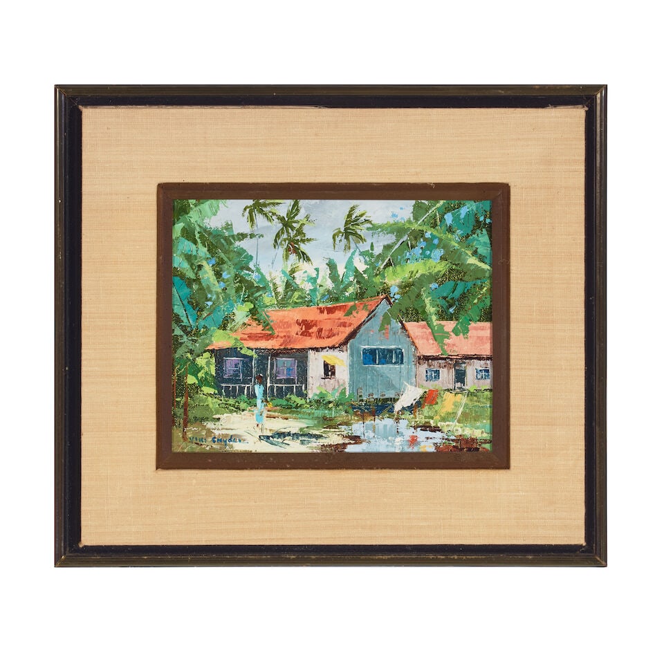 Viki Snyder (20th Century) Banana Farm, Kailua, Oʻahu 8 x 10 in. (Painted in 1978.) - 2