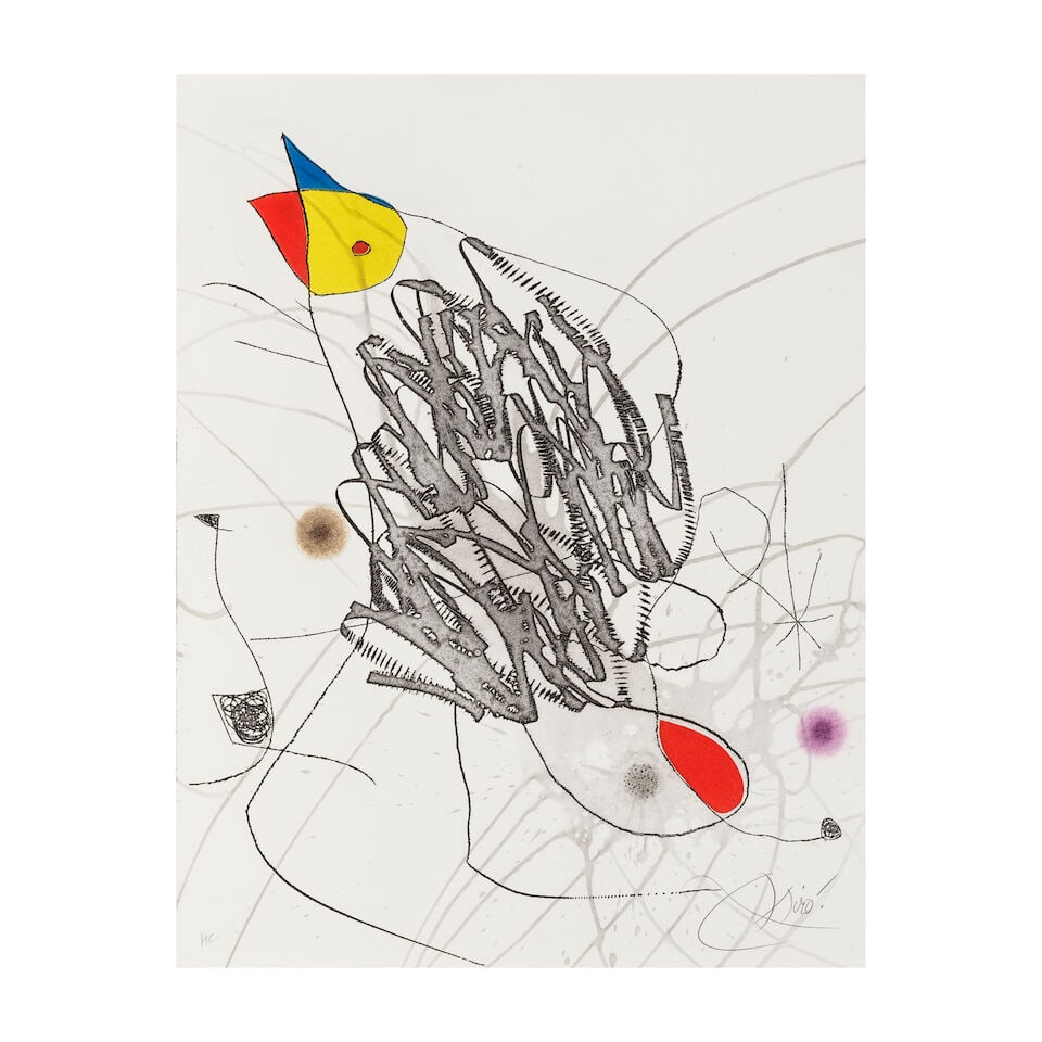JOAN MIRÓ (1893-1983) Journal d'un graveur III, planche I, 1975 (Dupin, 805)Gravure au lav... (1 of 1)
