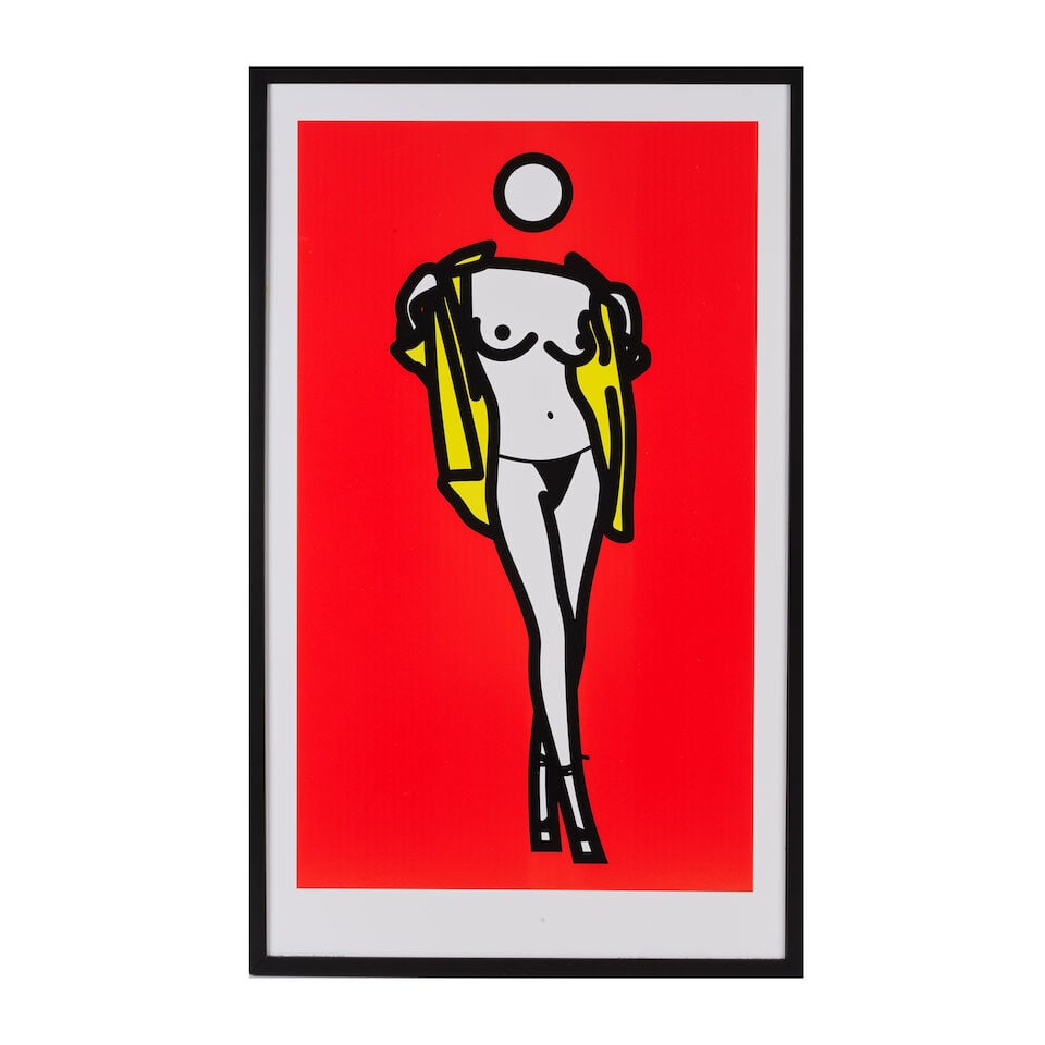 JULIAN OPIE (NE EN 1958) Woman Taking Off Man's Shirt, 2003 Sérigraphie en couleurs Edit...: JULIAN OPIE (NE EN 1958) Woman Taking Off Man's Shirt, 2003 Sérigraphie en couleurs Editée par K21 Kunstammlung Nordrhein-Westfalen, Düsseldorf, et Edition Courtesy Lisson Gallery,