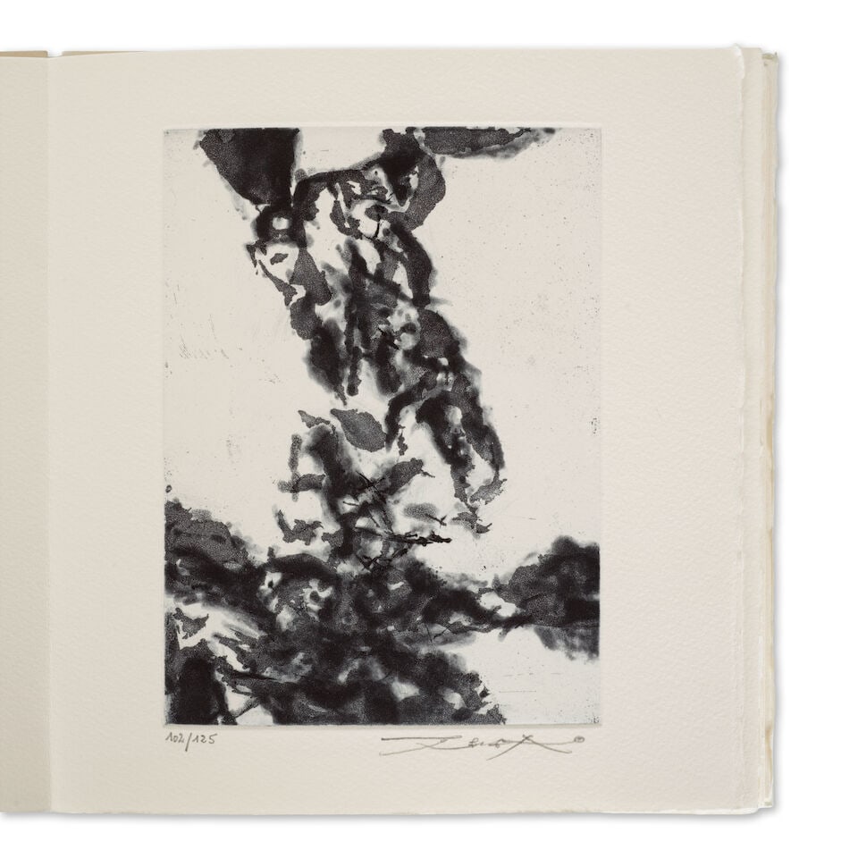 ZAO WOU-KI (1920-2013) Le prophète, 1992 (Agerup, 356)Ouvrage intitulé 'Le Prophè...: ZAO WOU-KI (1920-2013) Le prophète, 1992 (Agerup, 356) Ouvrage intitulé 'Le Prophète' de Gébrane Khalil Gébrane comprenant une eau-forte et aquatinte en noir sur vélin