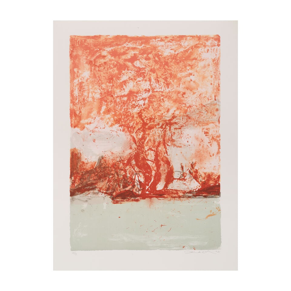 ZAO WOU-KI (1920-2013) Sans titre, 1998 (Agerup, 391)Lithographie en couleurs sur ArchesSign...: ZAO WOU-KI (1920-2013) Sans titre, 1998 (Agerup, 391) Lithographie en couleurs sur Arches Signée et numérotée 48/99 Imprimée par Art Estampe, Paris Editée par Galerie Enrica