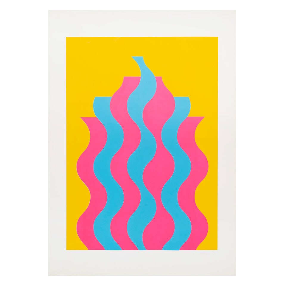 MOHAMED MELEHI (1936-2020) Flamme (sur fond jaune), 1970 Sérigraphie en couleursSigné...: MOHAMED MELEHI (1936-2020) Flamme (sur fond jaune), 1970 Sérigraphie en couleurs Signée, datée et numérotée 28/35 80 x 57 cm Color screenprint, signed, dated and numbered