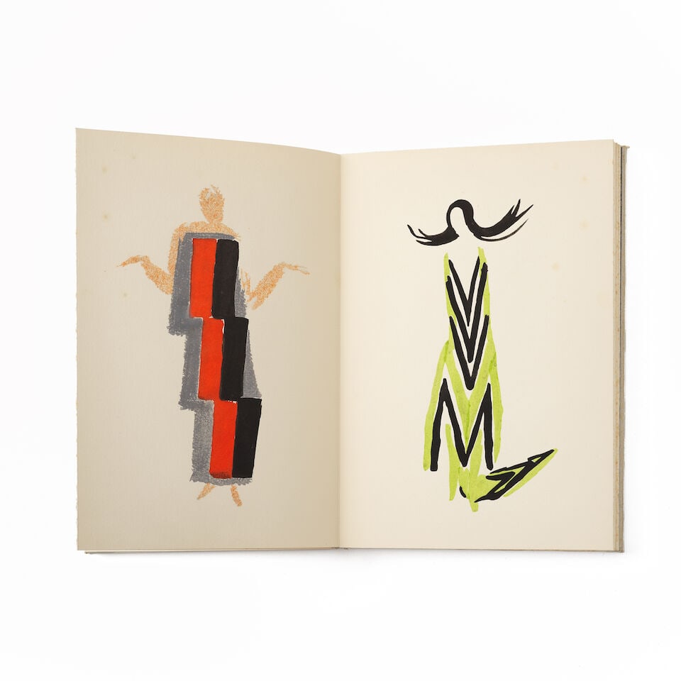 SONIA DELAUNAY (1885-1979) 27 tableaux vivants, Robes Poèmes, 1969 Livre-accordéon orn... - 2