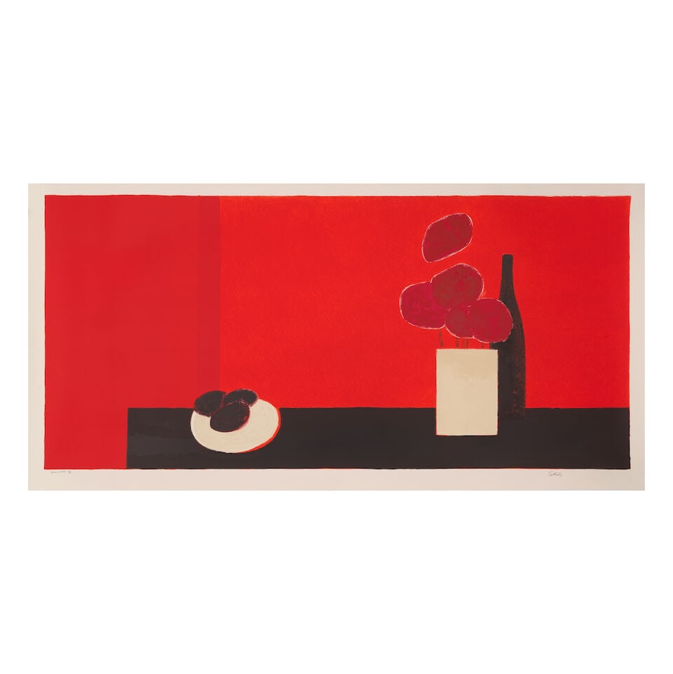 BERNARD CATHELIN (1919-2004) Grande nature morte aux hortensias et avocats, 1990 (Passeron, 297)...: BERNARD CATHELIN (1919-2004) Grande nature morte aux hortensias et avocats, 1990 (Passeron, 297) Lithographie en couleurs sur vélin d'Arches Signée et justifiée 'Epreuve d'artiste