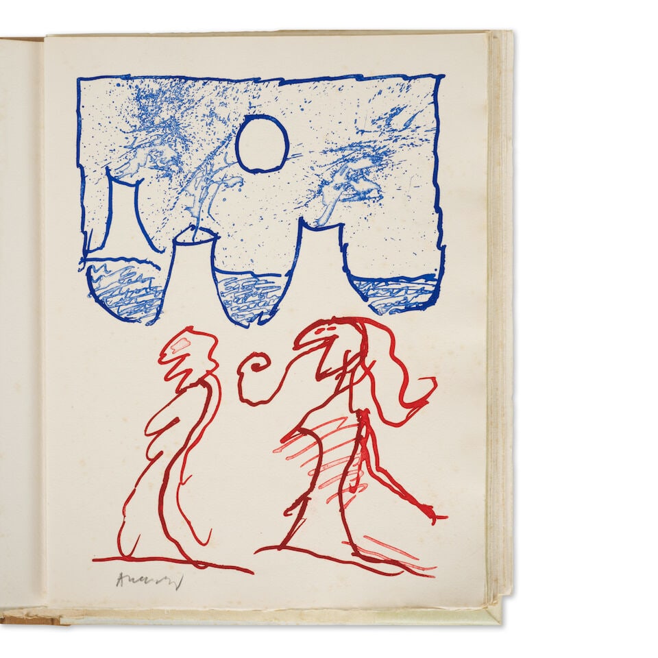 PIERRE ALECHINSKY (NE EN 1927) ET MICHEL BUTOR (1926-2016) Le Rêve de l'Ammonite (Ceuleers ...: PIERRE ALECHINSKY (NE EN 1927) ET MICHEL BUTOR (1926-2016) Le Rêve de l'Ammonite (Ceuleers & Van de Velde, 43) Montpellier, Editions Fata Morgana, 1975 In-4o (335 x 258), en feuilles, sous