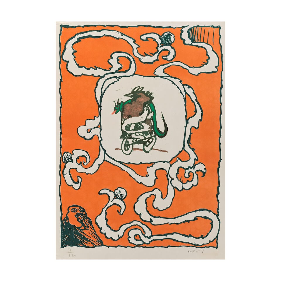 PIERRE ALECHINSKY (NE EN 1927) Rotterdam, 1974 Lithographie en couleursSignée et numér...: PIERRE ALECHINSKY (NE EN 1927) Rotterdam, 1974 Lithographie en couleurs Signée et numérotée 91/120 Imprimée par Clot, Bramsen et Georges, Paris 82,2 x 59 cm Color lithograph,