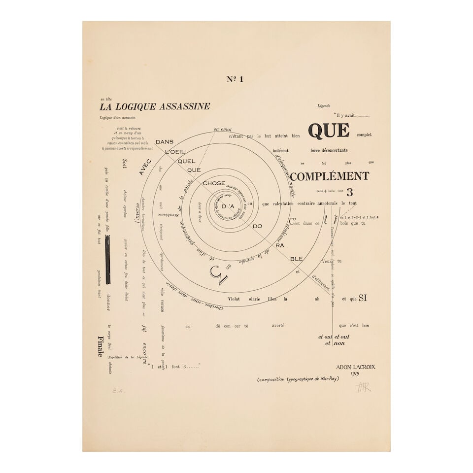 MAN RAY (1890-1976) Ensemble de deux estampes - 1975 La logique assassine, 1975(Anselmino, 114)I... (1 of 2)