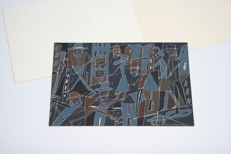 ANTONIO SEGUÍ (1934-2022) Le Froid bleu des contre-nuits, 1990 Ouvrage illustré compre...: ANTONIO SEGUÍ (1934-2022) Le Froid bleu des contre-nuits, 1990 Ouvrage illustré comprenant un ensemble de sept lithographies Toutes signées, datées et numérotées
