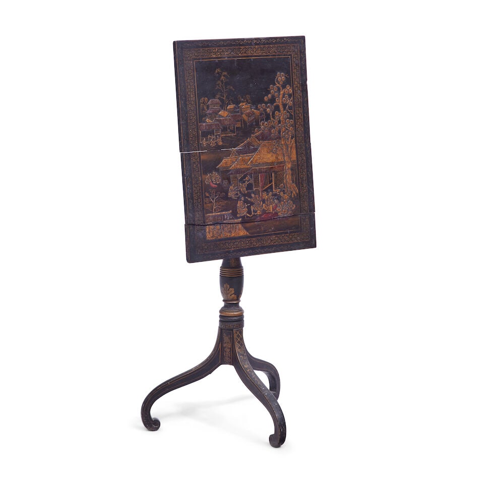 A George III black Japanned tripod table Early 19th century - 2