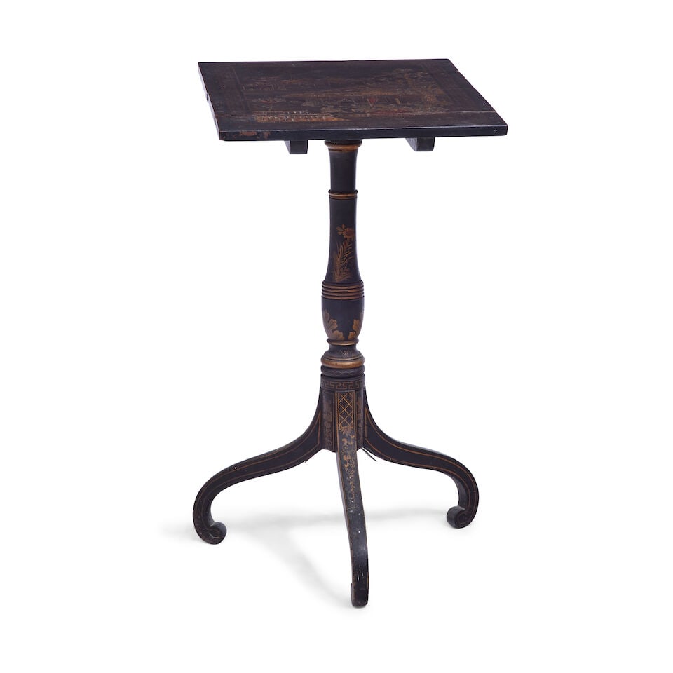 A George III black Japanned tripod table Early 19th century - 3