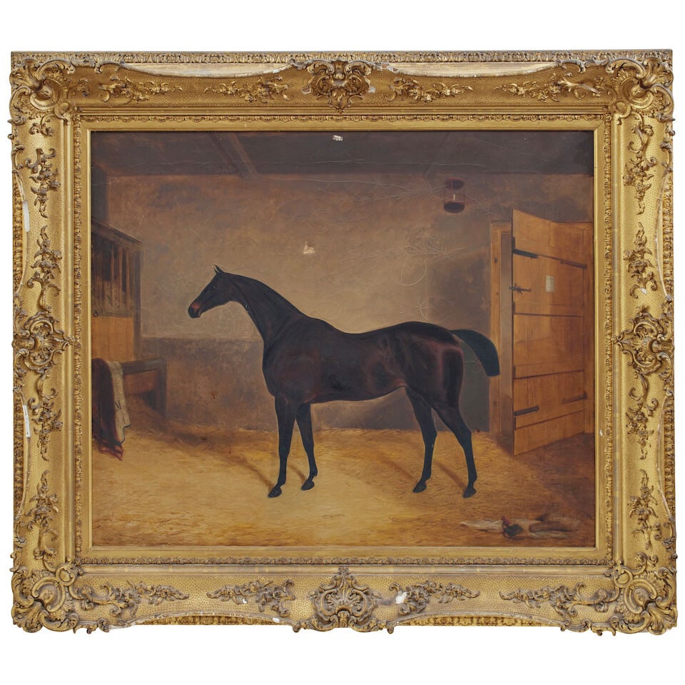 British School, (19th Century) Hunter in a stable, the blanket with initial 'M' - 2