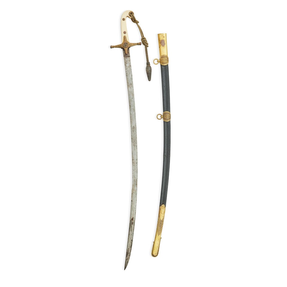 An Edward VII 1831 Pattern Lord Lieutenant's Mameluke-hilted sabre: An Edward VII 1831 Pattern Lord Lieutenant's Mameluke-hilted sabre By Pulford And Sons, St. James's Place, London, Reign of Edward VII (1901-1911) With slightly curved bright blade double-edged toward