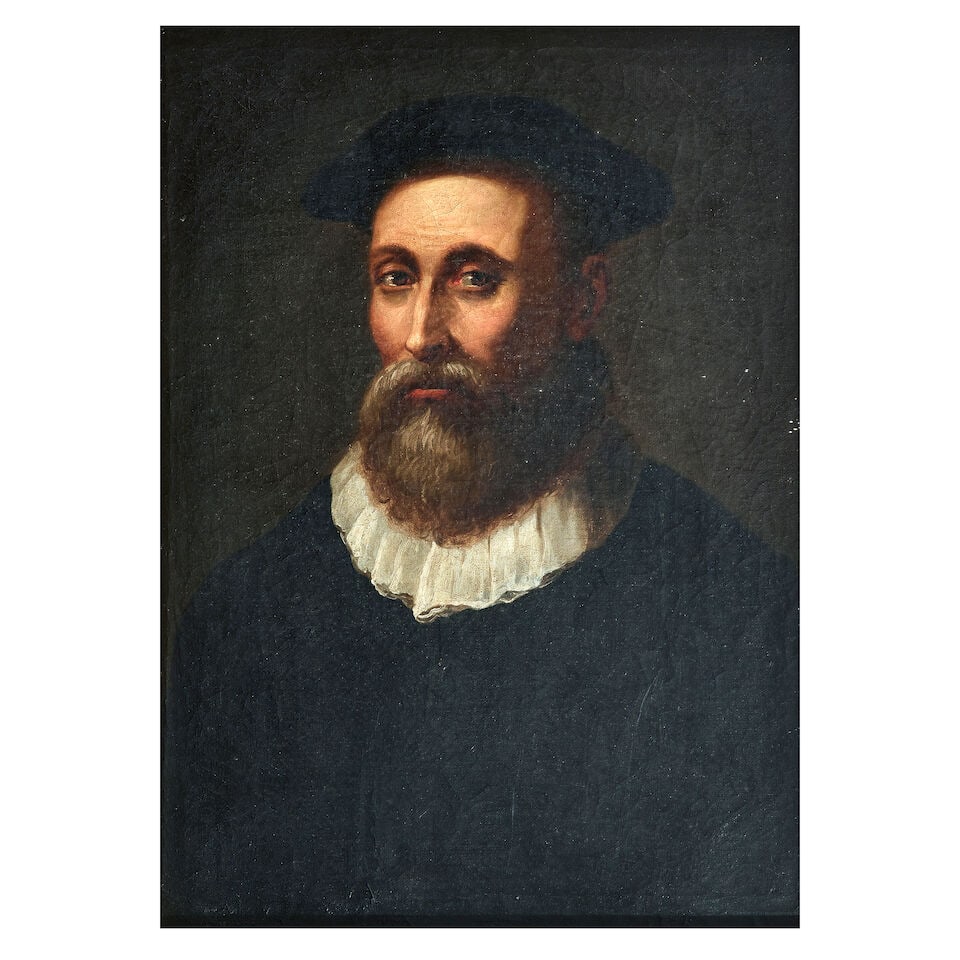 Italian School, (19th Century) Portrait of a bearded Florentine gentleman, bust length, in black: Italian School, (19th Century) Portrait of a bearded Florentine gentleman, bust length, in black oil on canvas 67 x 53cm (26 3/8 x 20 7/8in). For further information on this lot please visit