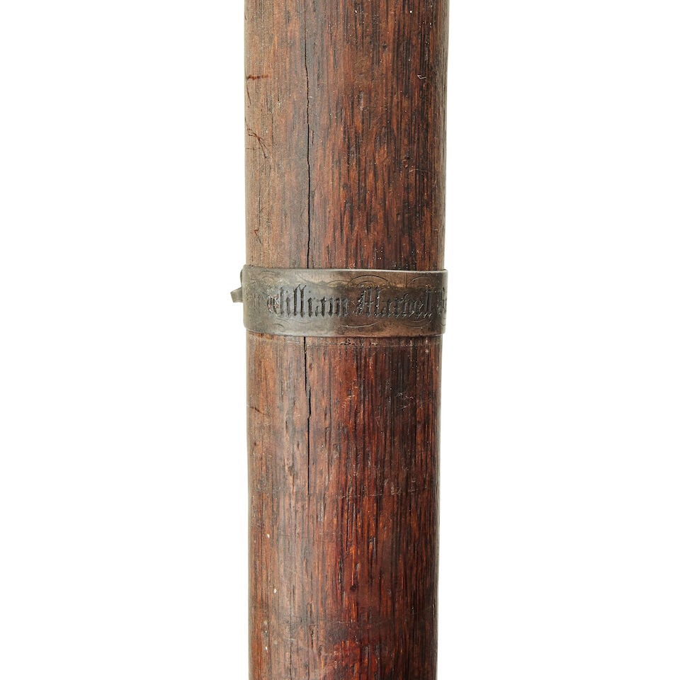 A hardwood pole staff of Sir William Maxwell of Monreith - 2