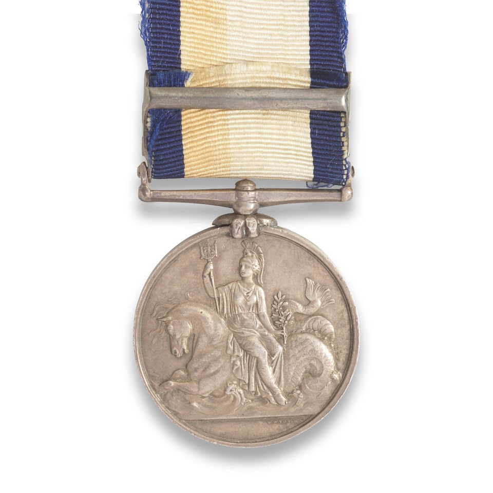 Naval General Service Medal 1793-1840, 3 clasps, Off Rota 4 April 1808, Royalist May & June 1810... - 2