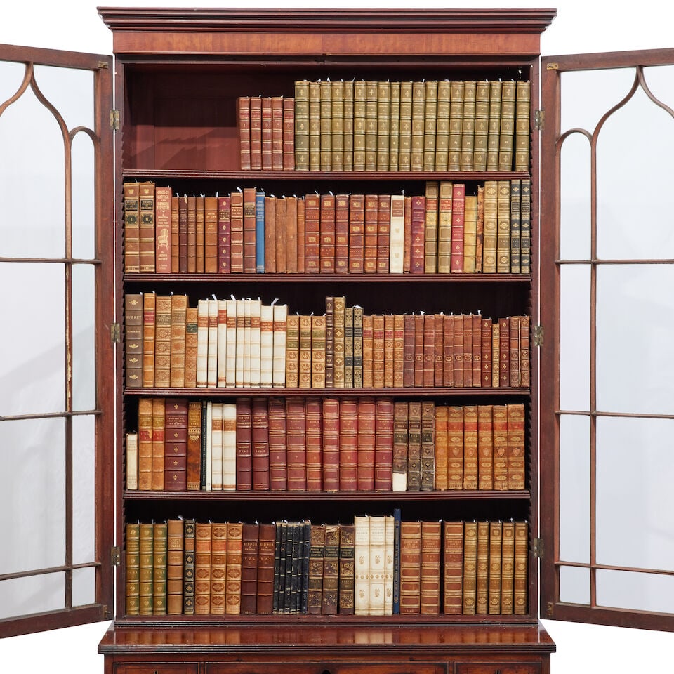 BINDINGS Collection of c.150 volumes, various dates (c.150): BINDINGS Collection of c.150 volumes, including sets of the Arabian Nights, Beaumarchais, Saint-Simon, Moliere, and many others, all leatherbound, many with gilt panelled spines, various dates
