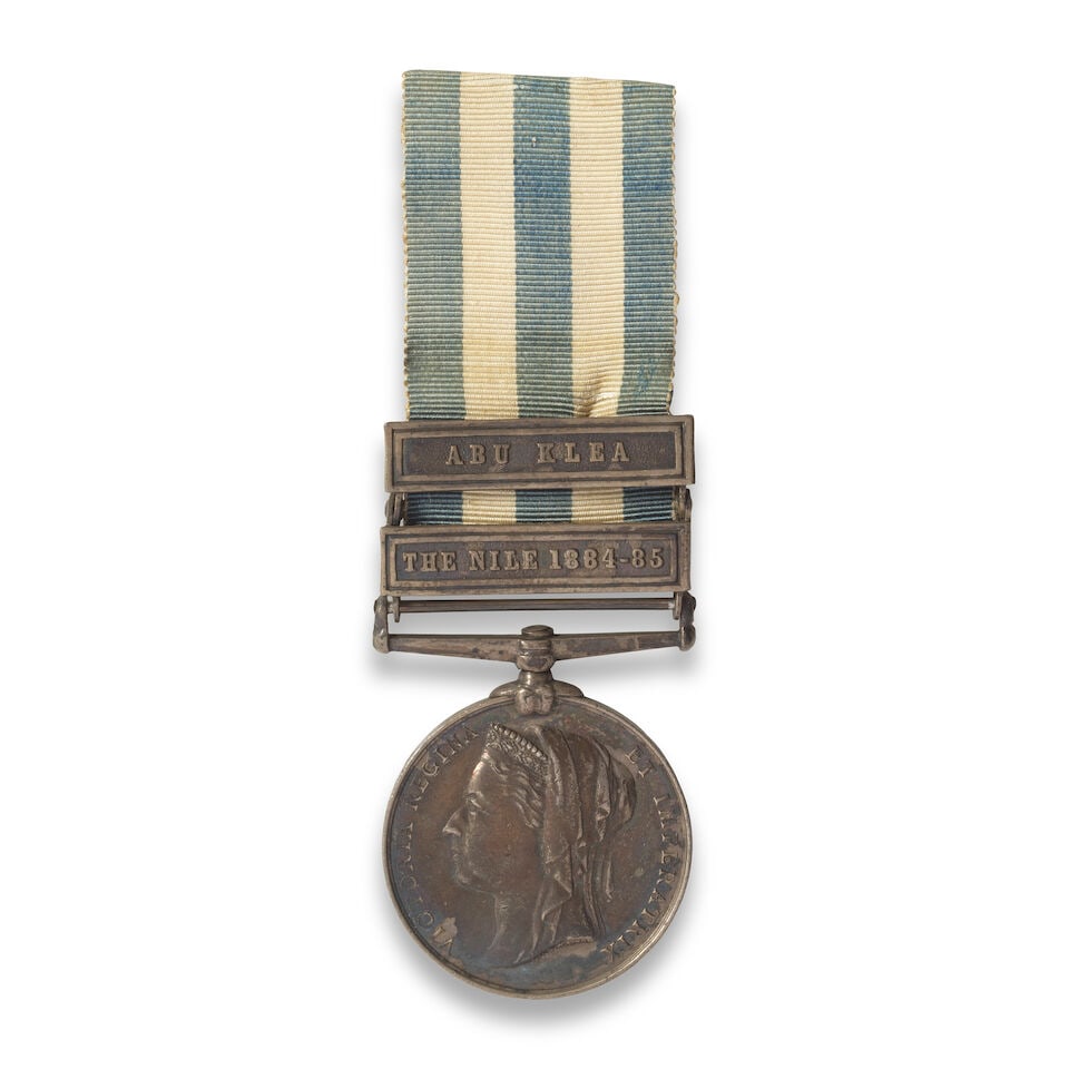 Egypt Medal 1882-1889,: Egypt Medal 1882-1889, Undated reverse, 2 clasps, The Nile 1884-85, Abu Klea (6984. Corp: G. Gordon. 3/Grenr. Gds.), A couple of light edge bruises and contact marks, otherwise toned very fine. (1) Fo