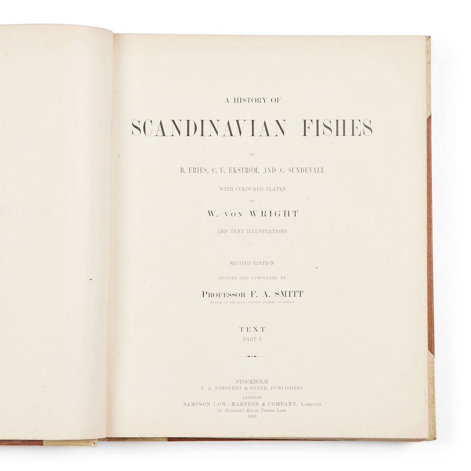 FRIES (BENGT FREDERIK) A History of Scandinavian Fishes, 3 vol., Stockholm, 1892-93 - 2