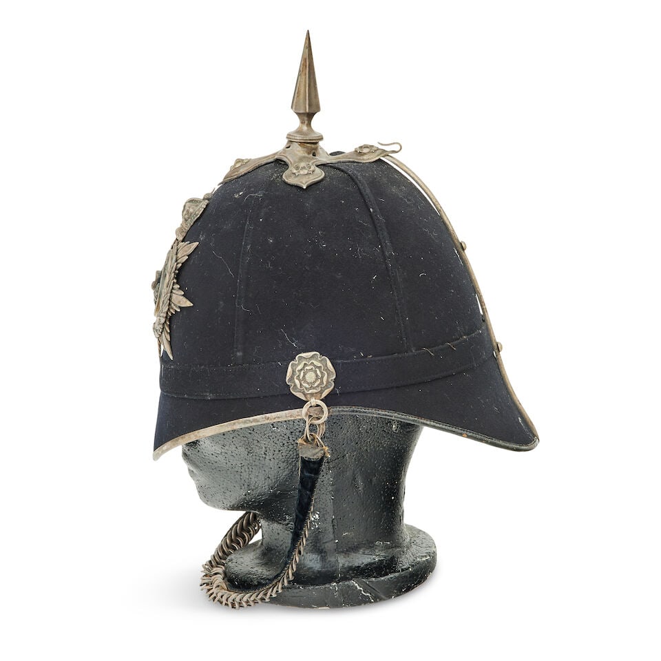 An Officer's Home Service blue cloth helmet of The Prince Regent's Royal Ayr & Wigtown Militia - 2