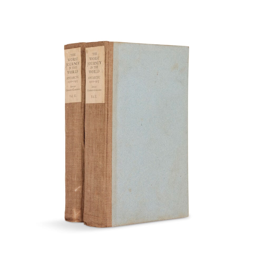CHERRY-GARRARD (APSLEY) The Worst Journey in the World, 2 vol., FIRST EDITION, AUTHOR'S PRESENTA...: CHERRY-GARRARD (APSLEY) The Worst Journey in the World, 2 vol., FIRST EDITION, AUTHOR'S PRESENTATION COPY, 'Inscribed to Wm. Phillimiore. Kendals. April 1925. From Apsley Cherry-Garrard' on