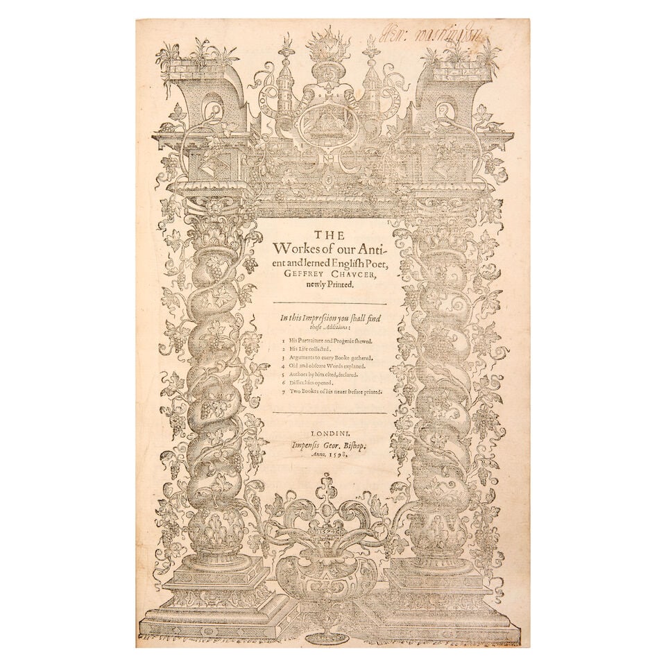 CHAUCER (GEOFFREY) The Workes of Our Ancient and Learned English Poet...newly printed, edited by... - 5