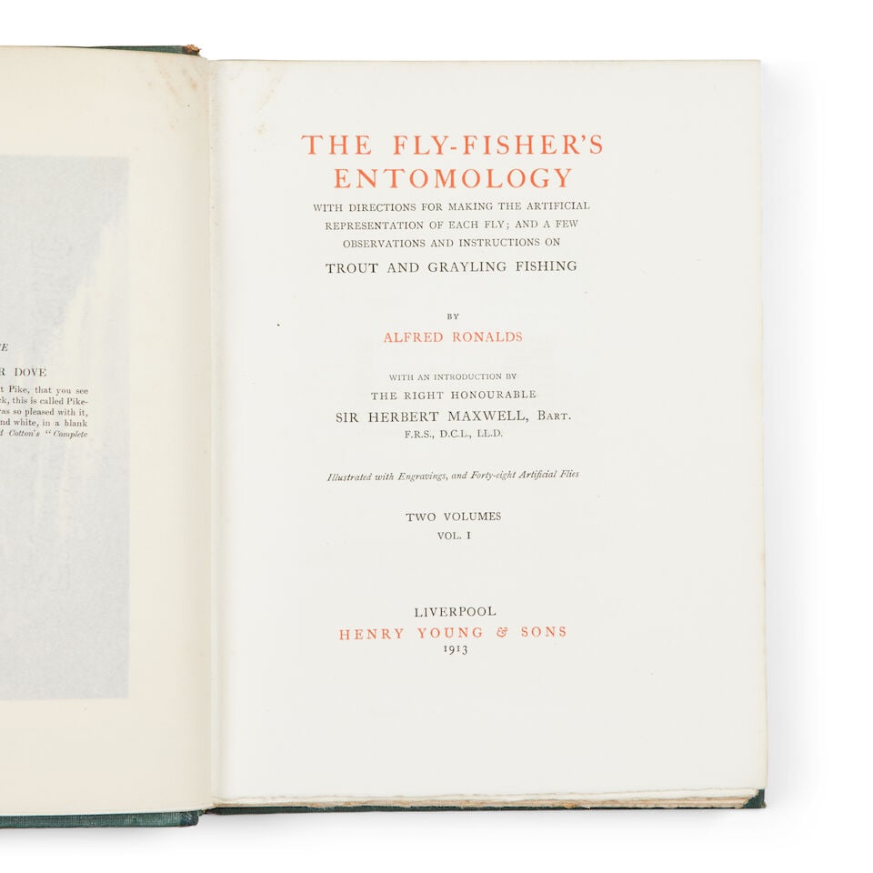 RONALDS (ALFRED) The Fly-Fisher's Entomology, 2 vol., Liverpool, Henry Young & Sons, 1913 - 2
