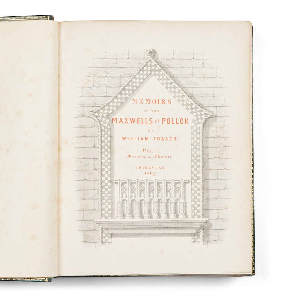 FRASER (WILLIAM) The Book of Caerlaverock; The Maxwells of Pollock, together 4 vol., Edinburgh, ... - 4