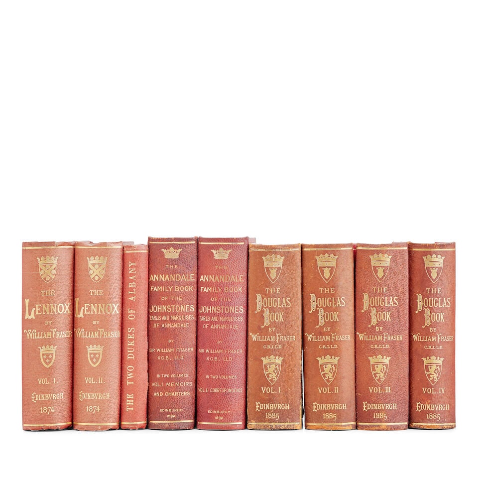 FRASER (WILLIAM) Collection of 8 noble Scottish family histories in 19 vol., 1874-1881 (19): FRASER (WILLIAM) Collection of 8 noble Scottish family histories in 19 vol., comprising: The Lennox, 2 vol., 1874; The Chiefs of Grant, 3 vol., 1883; The Douglas Book, 4 vol., 1885; Memorials of the