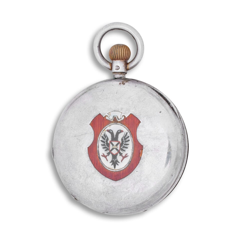 An unmarked keyless wind half hunter pocket watch Circa 1910 - 5